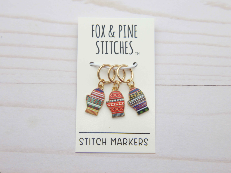 Stitch Markers Fair Isle Mittens from Fox & Pine Stitches